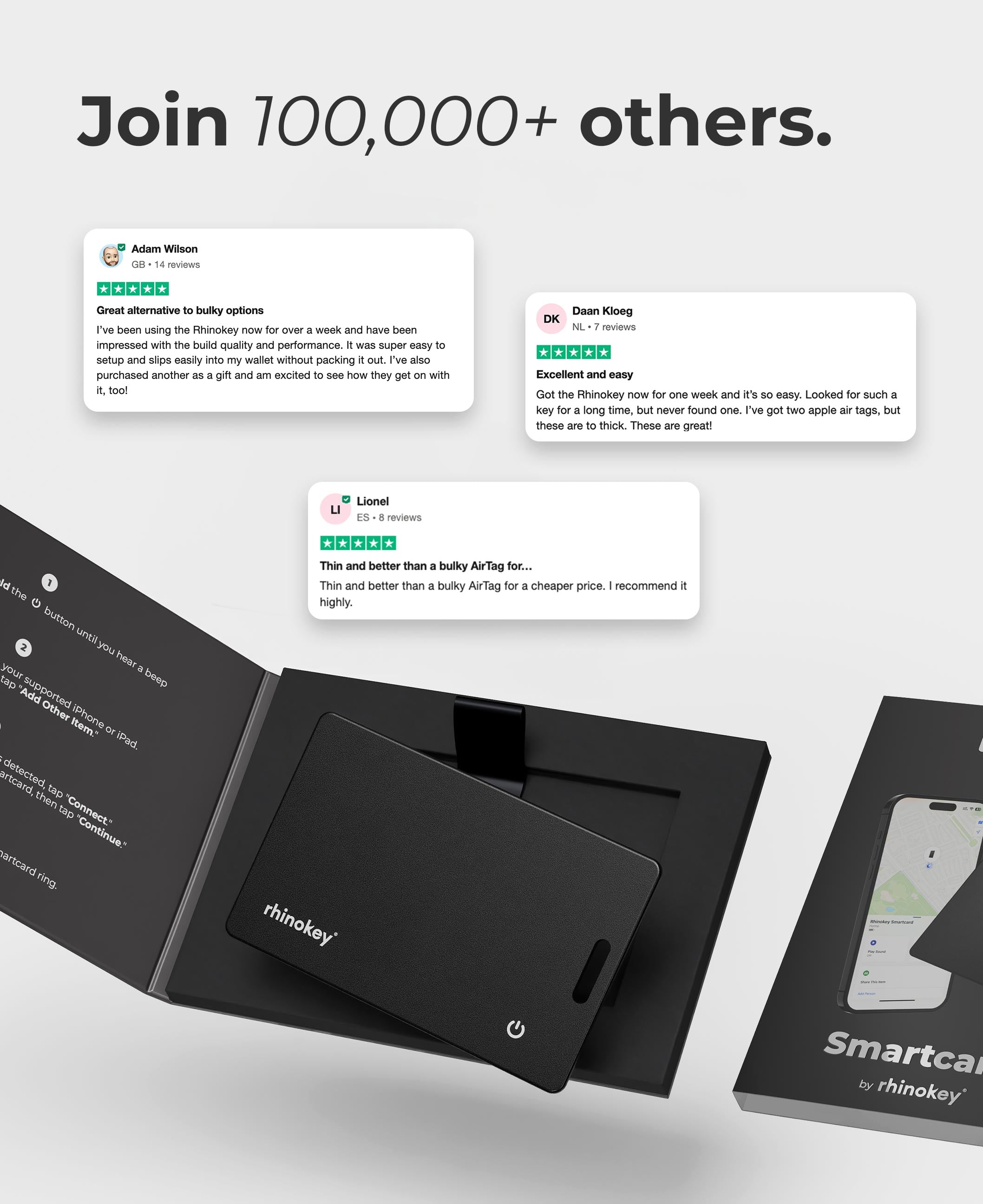 by Rhinokey® smartcard 未開封 Wallet Tracker Card 1.8mm Apple & Google Find My - Rhinokey
