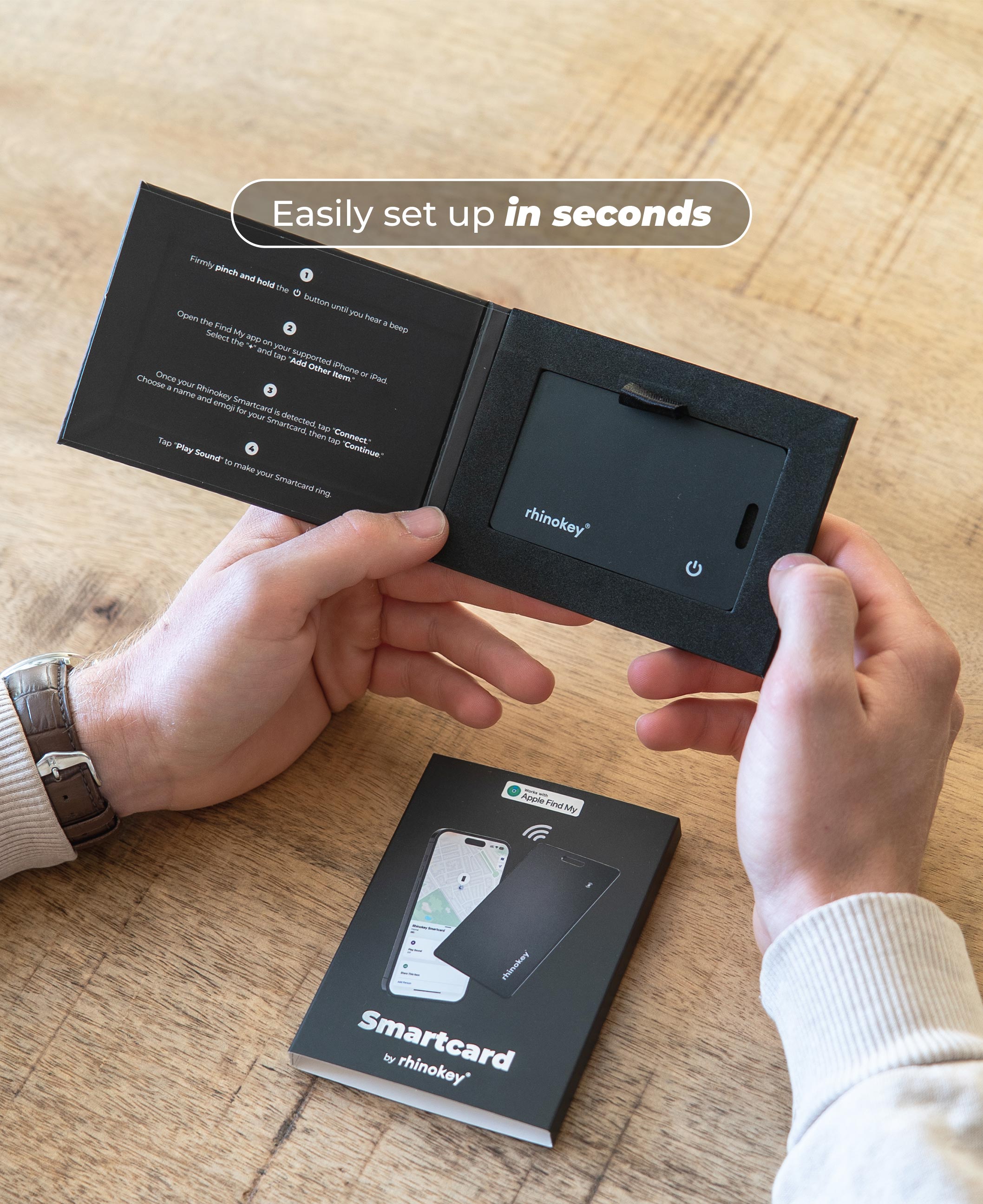 Wallet Tracker Card 1.8mm Apple & Google Find My - Rhinokey